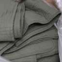 palassio Striped Olive Green 100% Cotton Quilt King Size Bedding Sets, Lightweight Crinkly Channel Pick Stitch Textured Bedspread Soft Shabby Chic Farmhouse Country Coverlet for All Season, 2 Shams