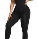 SHAPERX Hourglass Leggings 360 Compression 2 Sizes Look Full Body Shaper Breathable No Roll Down, 2XL/3XL