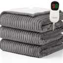 Homemate Electric Heated Blanket Full Size - 72"x84" Heating Blanket Full Size 1/2/4/6/8 Hours Auto-Off 10 Heat Level Over-Heat Protection Soft Flannel Sherpa ETL Certification