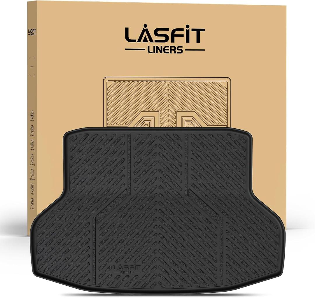LASFIT Trunk Mat for Honda Civic Sedan 2016-2021, All Weather TPE Custom Fit Trunk Liner Trunk Tray Cargo Mat Cargo Liner Cargo Tray (Not for Hatchback/Coupe)