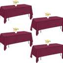 4 Pack Rectangle Tablecloth 60x102 Inch Burgundy Washable Polyester Table Cover for Wedding Dining Table Buffet Parties Banquet DecorationBurgundy