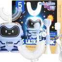 Well Before Ultrasonic Kid's U-Shaped Electric Toothbrush, IPX7 Waterproof, Five Cleaning Modes (Spaceman, Blue Ages 2-7)