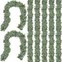 CQURE 7Pcs Eucalyptus Garland,Artificial Eucalyptus Leaves Table Greenery Garland Wreath Vines for Wedding Party Table Fireplace Bedroom Wall Room Decor (41.3 Ft)