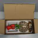 Tulip Crystal Flower Lamp Touch Lamp,Rechargeable Cordless Table Lamp, 3-Colour Infinitely Dimming Battery Powered Small Night Light,Gift for Mom for Valentine Day,Mothers Day,Xmas,Birthday (Red)