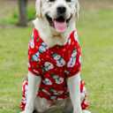 Lanyarco Snowman Dog Christmas Pajamas Xmas Cotton Pet Jumpshit Christmas Onesie PJS for Large Dogs, Back 23" XLarge Red (XLarge(47-70lbs) Back23" Chest27.5")
