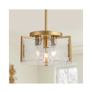 MIAYBPH Glass Drum Chandelier for Dining Room, 3Light Gold Modern Chandelier Farmhouse Lights Kitchen Lighting Fixtures Over Table for Foyer Entryway Hallway Laundry Room Bedroom Bathroom