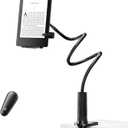 Kindle Holder with Remote Page Turner,Reading Stand for Bed, Desk with Clicker, for Kindle Paperwhite, Oasis, iPad, iPhone and More, Black Page Turner