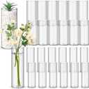 Nuogo 24 Pcs 10 Inch Acrylic Clear Cylinder Vase Plastic Flower Vase Unbreakable Tall for Wedding Centerpieces Party Home Plants Bouquet Decor