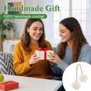 2 x Cute Crochet Plant for Car Rear View Mirror,Boho Handmade Knitted Car Mirror Hanging Accessories for Women Girls, Interior Aesthetic Decor Truck Hanger Ornament Bag Charm (Daisy)