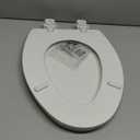 CHURCH Toilet Seat, Easy Clean Hinges Release for Deep Cleans, Durable Enameled Wood Seat, Elongated, White