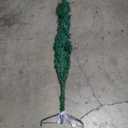 60 Pcs 6ft Half Christmas Tree with Ornaments and 150 LED Lights Artificial Half-Shape Christmas Tree with Poinsettia Berry Picks Topper Star Balls for Xmas Holiday Decoration(Dark Green)