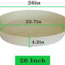 3 Pack of 25 26 inch Plant Saucer (22.7 Inch Base), 4.2" Depth, Large Deep Plastic Flower Planter Water Trays for Indoors Outdoor Bath Bath, Plant Drip Trays for Pot (26", Beige)