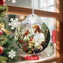 3 x Jesus with Cardinals Ornament, Christian Christmas Ornament, Religious Christmas Decor, Jesus Christ Decoration, Memorial Gift, Christian Gifts, Religious Gifts, Gift Idea