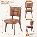YOUNIKE Wood Frame Brown Dining Chair, Faux Leather, Single Pack