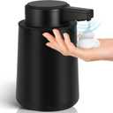 Automatic Soap Dispenser Foaming Touchless: 9oz Plastic Black Modern Rechargeable Electric Auto Foam Soap Dispenser - Bathroom Kitchen Hand Dish Lotion