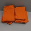 PurpleEssences Set of 12 Cloth Dinner Napkins 100% Cotton 18x18 Inch - Soft Durable Washable - Ideal for Farmhouse Party Fall Thanksgiving - Perfect Everyday Use Table Linen - Orange