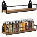 TJ.MOREE 2 Pack Spice Rack Wall Mount Rustic Style Hanging Spice Organizer for Wall, Kitchen Spice Storage