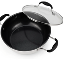 AVACRAFT Nonstick Everyday Pan, 9 inch, Ceramic Coating, Stainless Steel, Induction Compatible, Dishwasher Safe