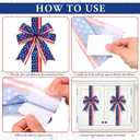 AnyDesign 6Pcs Patriotic Cabinet Bows 4th of July Kitchen Window Decor American Flag Star Striped Ribbon Bow with Hook & Loop Closure for 250th Anniversary Independence Day Memorial Day Party Supplies