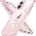 Miracase Magnetic for iPhone 17 Case (Compatible with MagSafe) with Screen Protector Military-Grade Protection, Anti-Fingerprint Translucent Matte Phone Cover for iPhone 17 6.3 inch, Clear
