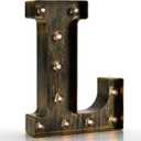 Pooqla Vintage Light Up Marquee Letters with Lights  Illuminated Industrial Style Lighted Alphabet Letter Signs - Coffee Bar Apartment Bedroom Wall Home Initials Decor A-Z