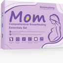 Breastfeeding Essentials Kit for Nursing Moms - Manual Breast Pump, Nipple Shields, Milk Collectors, Breastmilk Storage Bags, Soothing Gel Pads for Breastfeeding Newborn Relief for Sore Nipples 37 Pcs