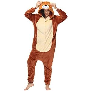 LUSJNGE Unisex Adult Animal Onesie Pajamas Halloween Christmas Cosplay Costume one-piece pajamas for Women Men, Size M