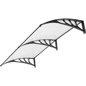 VIVOHOME Polycarbonate Window Door Awning Canopy Transparent with Black Bracket 40 Inch x 80 Inch