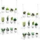 2-Pack Hanging Clear Plant Shelves for Windows, 3-Tier Acrylic Window Wall Plant Stand Shelf for Kitchen Window Indoor Gardens, Flower, Succulents, Herb, Seedling Organization, and Plants Pots Display