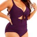 Aqua Eve Plus Size One Piece Swimsuit for Women Tummy Control Bathing Suit Cutout Swimwear (XXL)