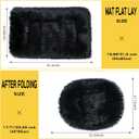 Fluffy Dog Cat Bed Mat 19.6x31.4 inch, Washable Soft Plush Faux Fur Warm Area Puppy Pads Blanket for Indoor Pet Sleep Cushion Black
