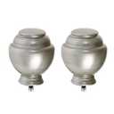 KAMANINA Round Replacement Finials for 3/ 4 or 5/ 8 Inch Curtain Rods, Antique Sliver Drapery Rod Finials with M6 Standard Screws, Set of 2