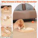 Cat Scratch Pad with Ball Track and Spring Toy, Wooden Cat Scratcher with Sisal Scratching Mat, Ball Track System and 3 Replacement Toy for Cats Scratching,Chasing and Playing (Nature Wood)