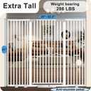 51" Extra Tall Cat Gate for Doorway/Hallway, 30-62.5” Wide，Pressure Mounted Pet & Dog Gates Walk Through, Cat Fence Indoor No Drilling，Auto Close,White