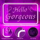 Hello Gorgeous Neon Signs For Wall Decor，Pink Room Decor Aesthetic For Teen Girls，Light Up Sign For Proposal Party 、Wedding Scene、Bachelorette Party、Salon Bar Usb Powered With Dimmable Switch