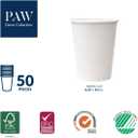 PAW - Disposable Paper Cups (8,5 oz, 50-Pack), Hot & Cold Paper Coffee Cups, Dark Green Drinking Cups for Party, BBQ, Christmas, New Year's Eve, Picnic