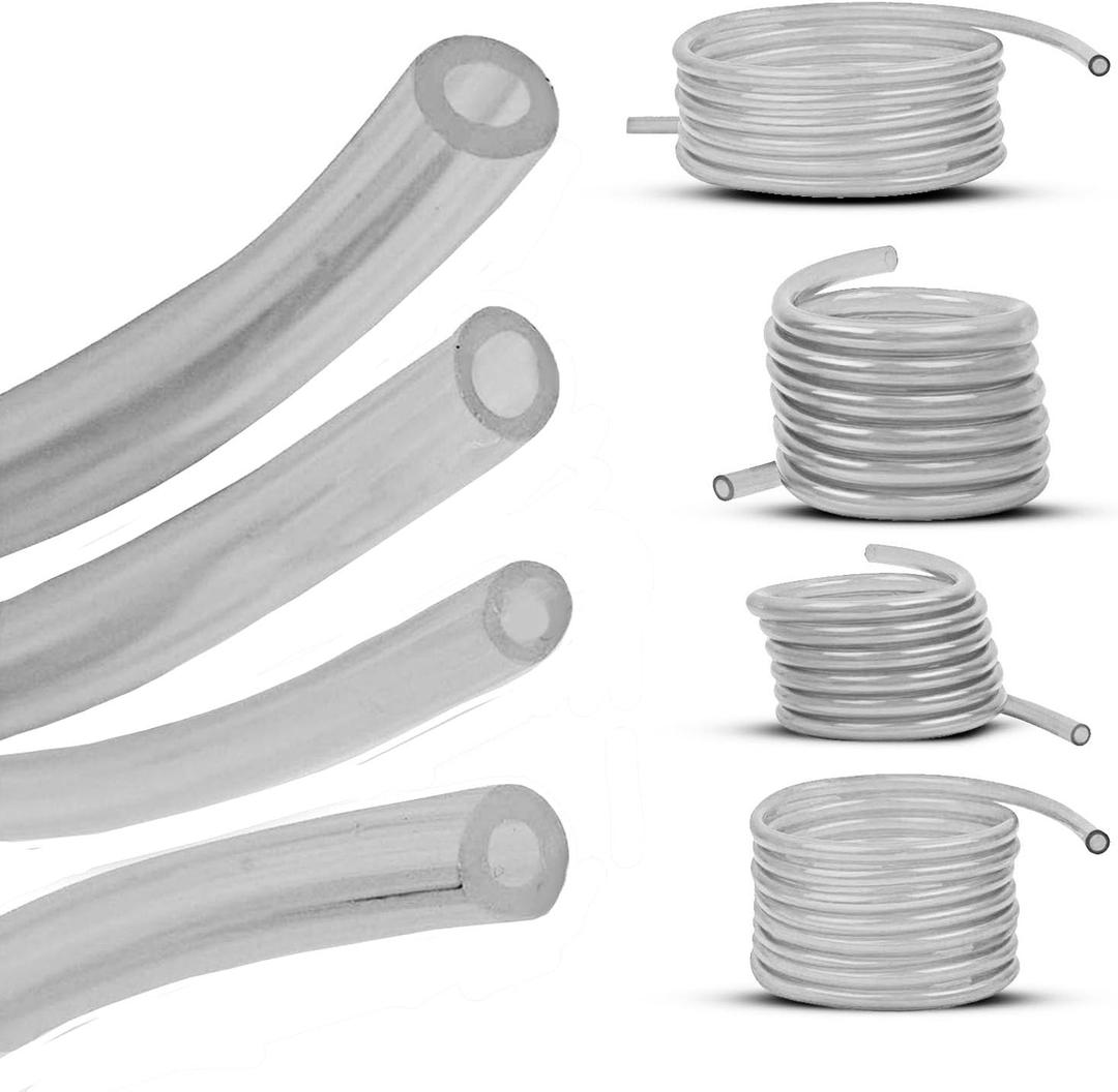 4 Sizes Petrol Fuel Gas Line Pipe Hose Tubing For String Trimmer Chainsaw Blower Lawn Mower and other Power Tools For 2 Cycle Small Engine Poulan, Craftman and more (Clear 4PC)