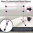 New & Improved 4 Ft Steel Double Ballet Barre with Carry Bag and Beginner Guide,Adjustable&Portable Ballet Barre for Home and Gym,Quality Ballet bar Anti-Wobble,Stretching Dance bar