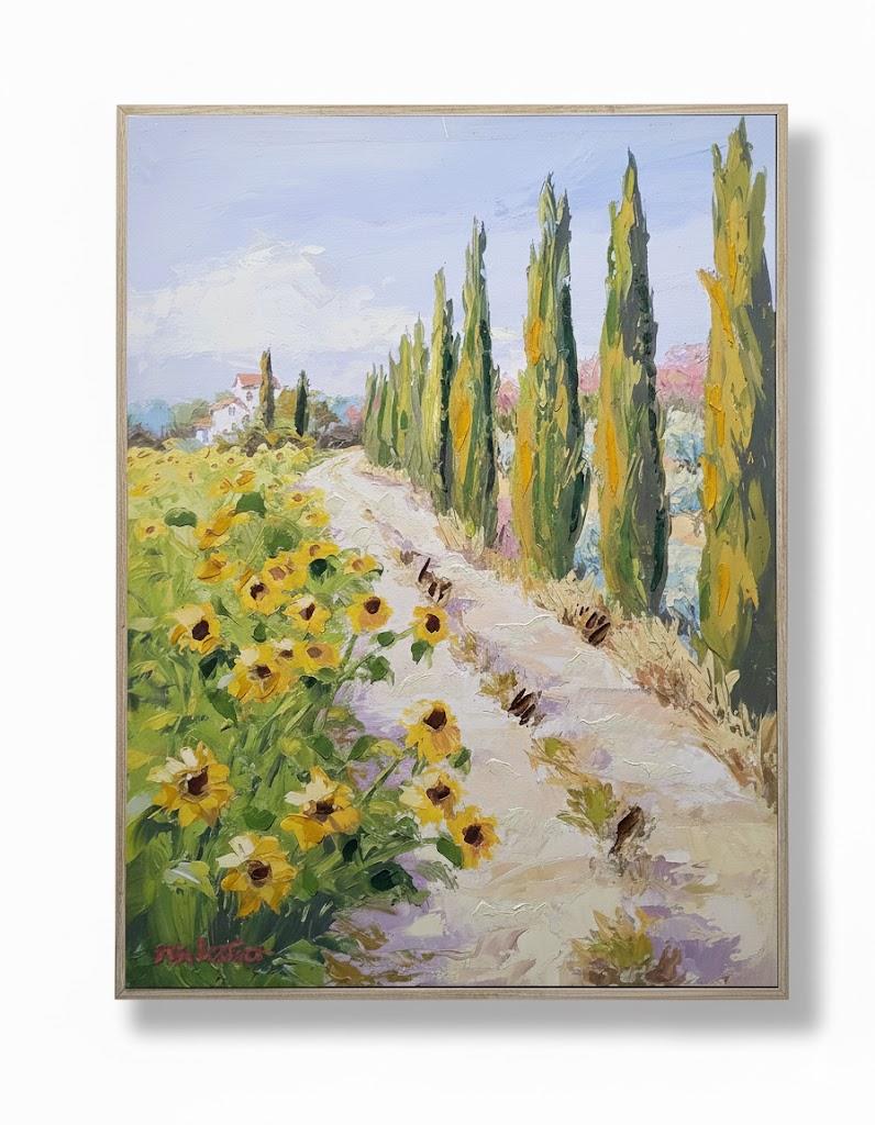 Country Sunflower Wall Art Farmhouse Flowers Field Pictures Wall Decor Abstract Nature Landscape Painting Prints 31x41