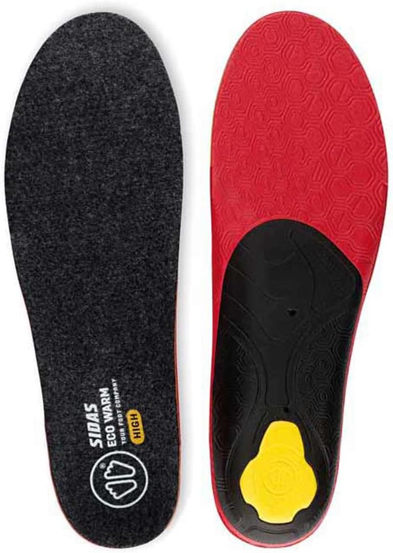 SIDAS Unisex 3feet Warm Insulated Cushioned High-Arched Feet Ski Boot Insoles with EVA Shell for Arch Support | Skiing, Winter Sports, Black, Medium