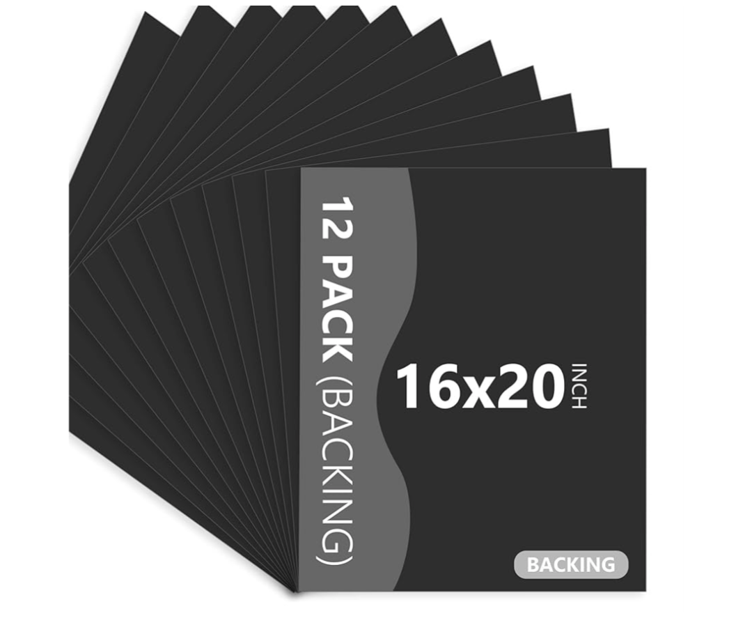 AUEAR, 10 Pack 16x20 Uncut Matte Boards Black Photo Mat Board Great for Picture Framing, Print, Artwork