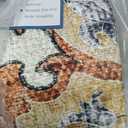 RELEANY Area Rugs 8ft Washable Non-Slip, Floral Vintage Distress Print Pattern Medallion Carpet for Living Room Bedroom Dining Room, Light Yellow Carbon Grey Orange