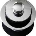 Westbrass Y594244CP White Tubular Twist & Close Bath Waste and Overflow Assembly, Polished Chrome