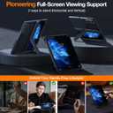 TORRAS Magnetic Armor Stand for Samsung Galaxy Z Fold 6 Case with S Pen Holder, MIL-Grade Hinge Protection, Compatible with MagSafe, Invisible Kickstand, Slim for Galaxy Z Fold 6 Case, Black