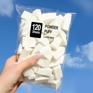 Makeup Sponges Triangle Cosmetic Wedges, 120 Count, for Foundation Blending, Nail Art, Crafts, Painting (White)