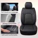 Umbrauto Car Seat Covers for Dodge Ram 2 Pcs Front, Waterproof Nappa Leather Seat Cover for 2009-2025 Ram 1500, 2010-2025 Ram 2500 3500 Crew Mega Cab