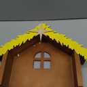 Wesiti Christmas Wooden Nativity Manger Wood Nativity Scene with Roof Star 13,5 x 10.5'' for Inside 7 Inch Scale Holy Family Wooden Stable Creche Home Desk Decor (Without Figurines)