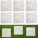 Sasylvia 6 Pcs 12 Inch Stepping Stones Pavers for Outside Walkway, Square Marble Riverstone Decor Pathway Stepping Stones for Patio Backyard Garden Walkway Pathway Outdoor Lawn Yard Decorations