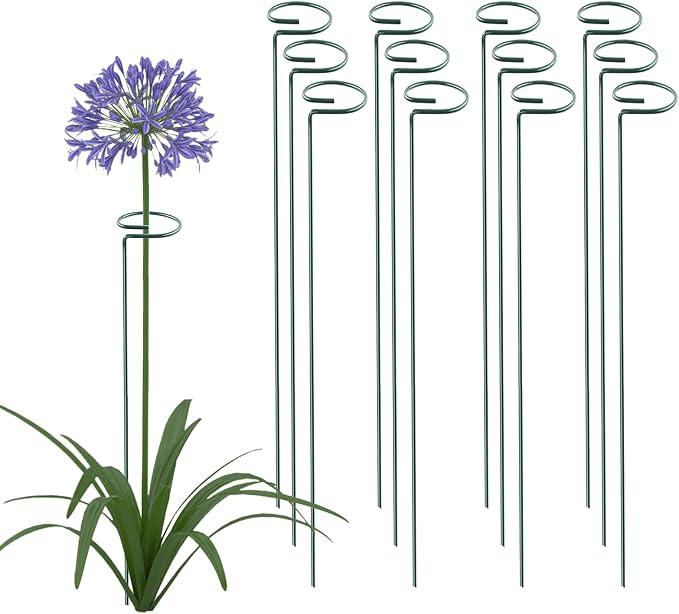 Thealyn 36 Inch 12 Packs Plant Support Stakes,Garden Single stemmed Plant Support Hoops, Plant Prop, for Flowers,Orchid, Tomatoes Peony Lily Rose (36 inch)