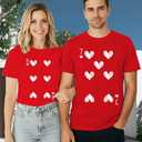 Valentines Shirts for Couples Matching 67 Hearts T-Shirt Six Seven Tee Tops (Red, L)